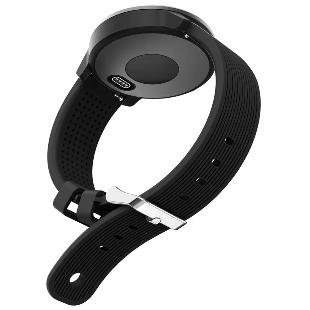(Size L) Garmin Vivoactive 5 / 3 / Vivomove HR / Forerunner 645 Music Replacement Grip Sport Armband made of silicone (joint circumference 173-213 mm) - Black