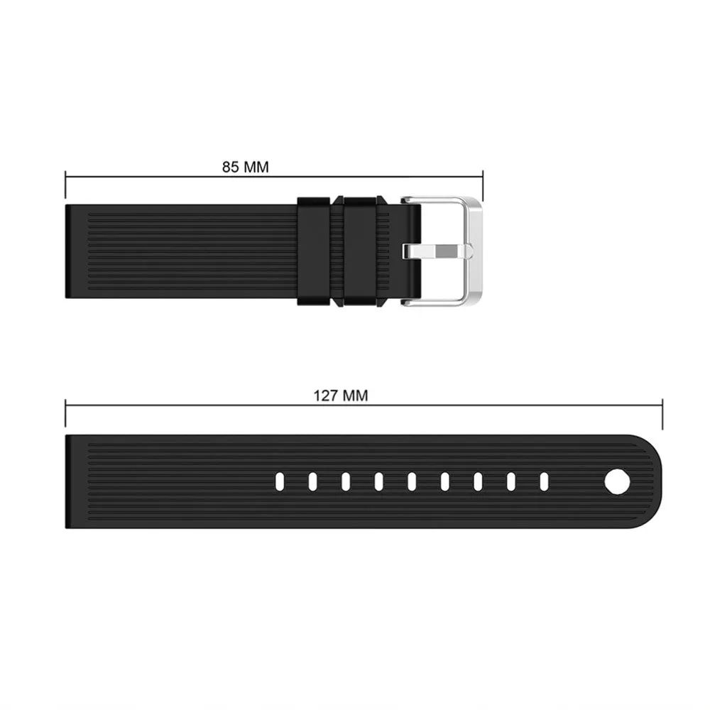 (Size L) Garmin Vivoactive 5 / 3 / Vivomove HR / Forerunner 645 Music Replacement Grip Sport Armband made of silicone (joint circumference 173-213 mm) - Black