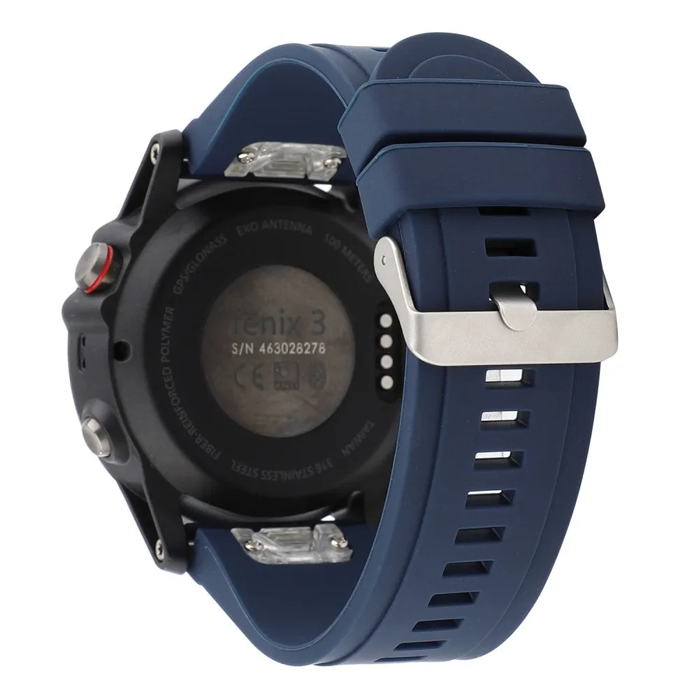 (size M) Garmin Fenix 6 / 6 Pro / 5 / 5 Plus / Forerunner 935 replacement silicone sports armband (joint circumference 162-247 mm) - blue