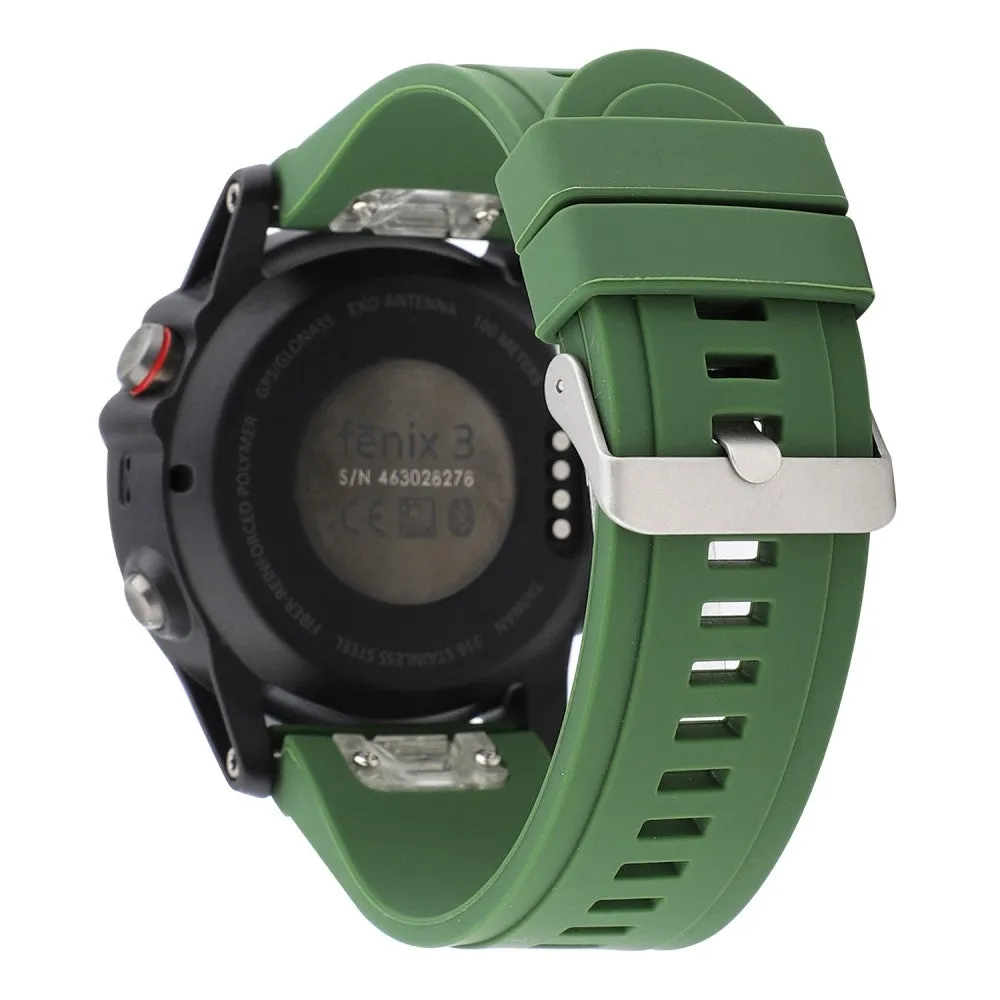 (size M) Garmin Fenix 6 / 6 Pro / 5 / 5 Plus / Forerunner 935 replacement silicone sports armband (joint circumference 162-247 mm) - green