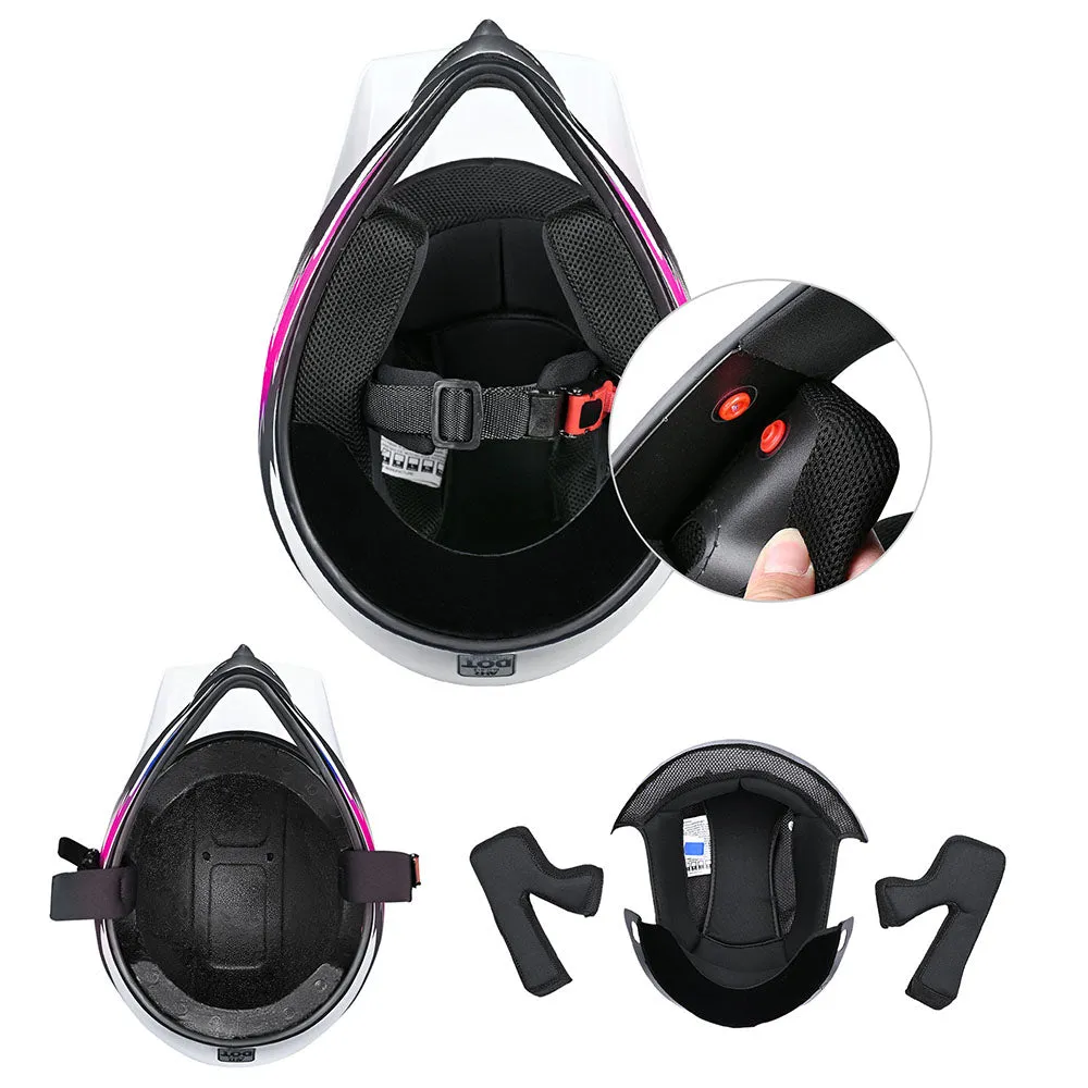 TheLAShop H-VEN12 Youth Dirt Bike Helmet DOT Pink