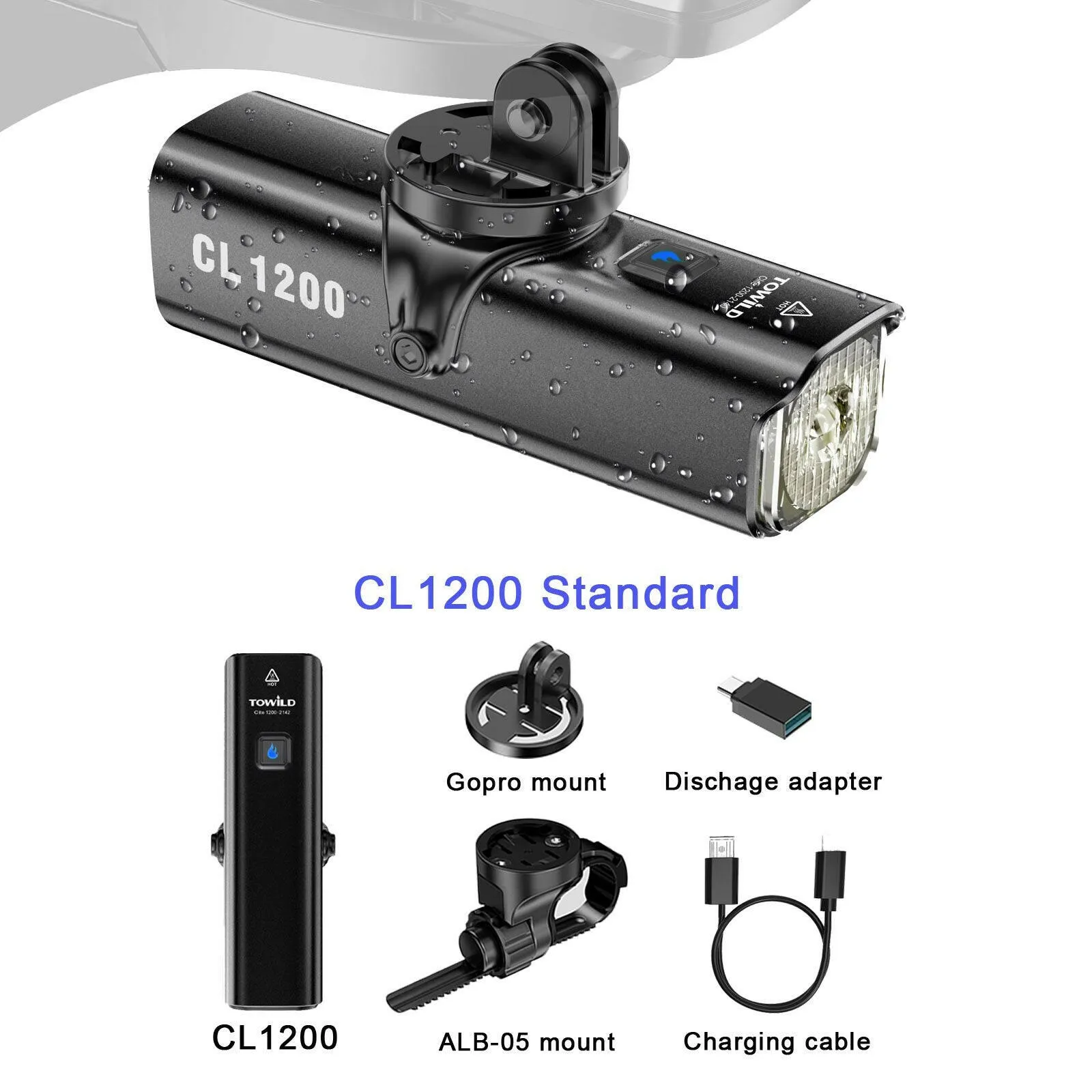 TOWILD CL1200/600LM Bike Light Front Lamp USB Rechargeable LED 21700 4000mAh Bicycle Light Waterproof Headlight Bike Accessories
