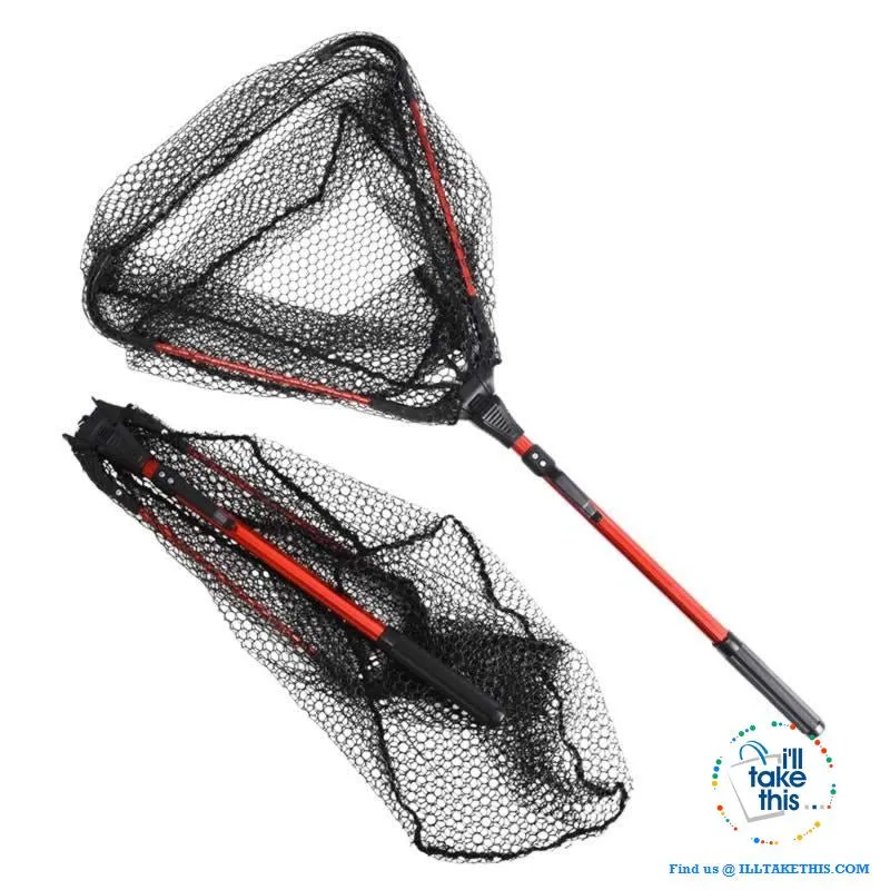 Ultra-light Portable Aluminum Triangular Fishing Net with retractable handle