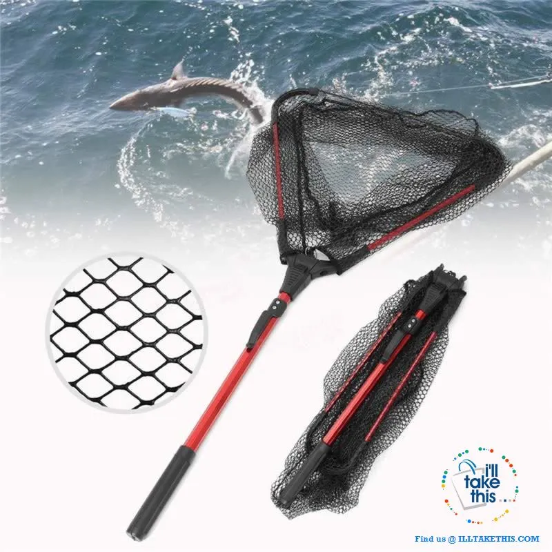 Ultra-light Portable Aluminum Triangular Fishing Net with retractable handle