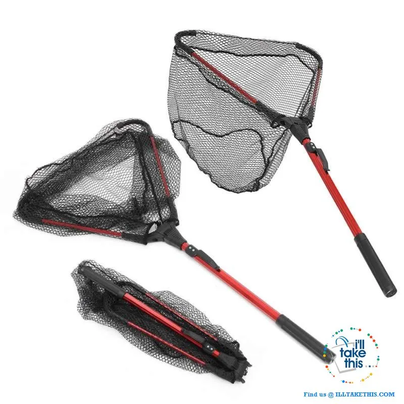 Ultra-light Portable Aluminum Triangular Fishing Net with retractable handle