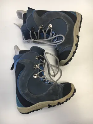 Used Burton Ruler Blue/Grey Womens Size 6.5 Snowboard Boots