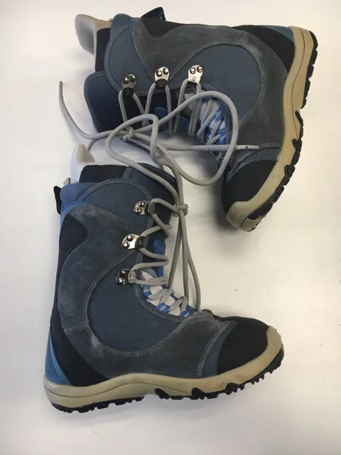 Used Burton Ruler Blue/Grey Womens Size 6.5 Snowboard Boots