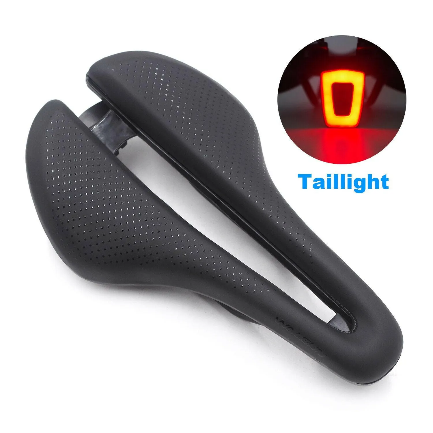 WALGUN Intelligent Tail Light Hollow Cushion Mountain Road Bicycle Saddle Men's And Women's Ultra Light Comfort Bike Seat Light