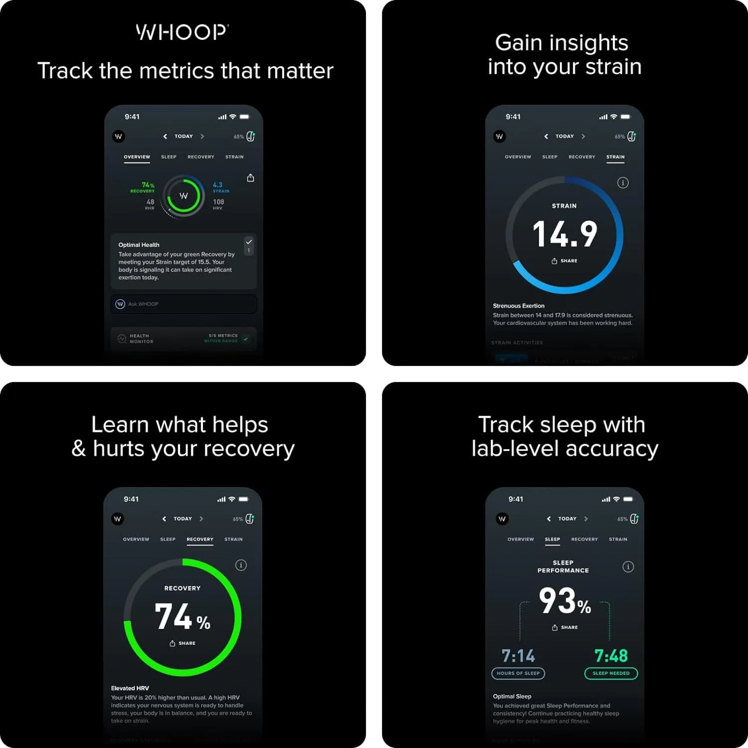WHOOP 4.0 - | Health & Fitness Tracker with Continuous Monitoring, Heart Rate, Sleep, Strain & Recovery Analysis